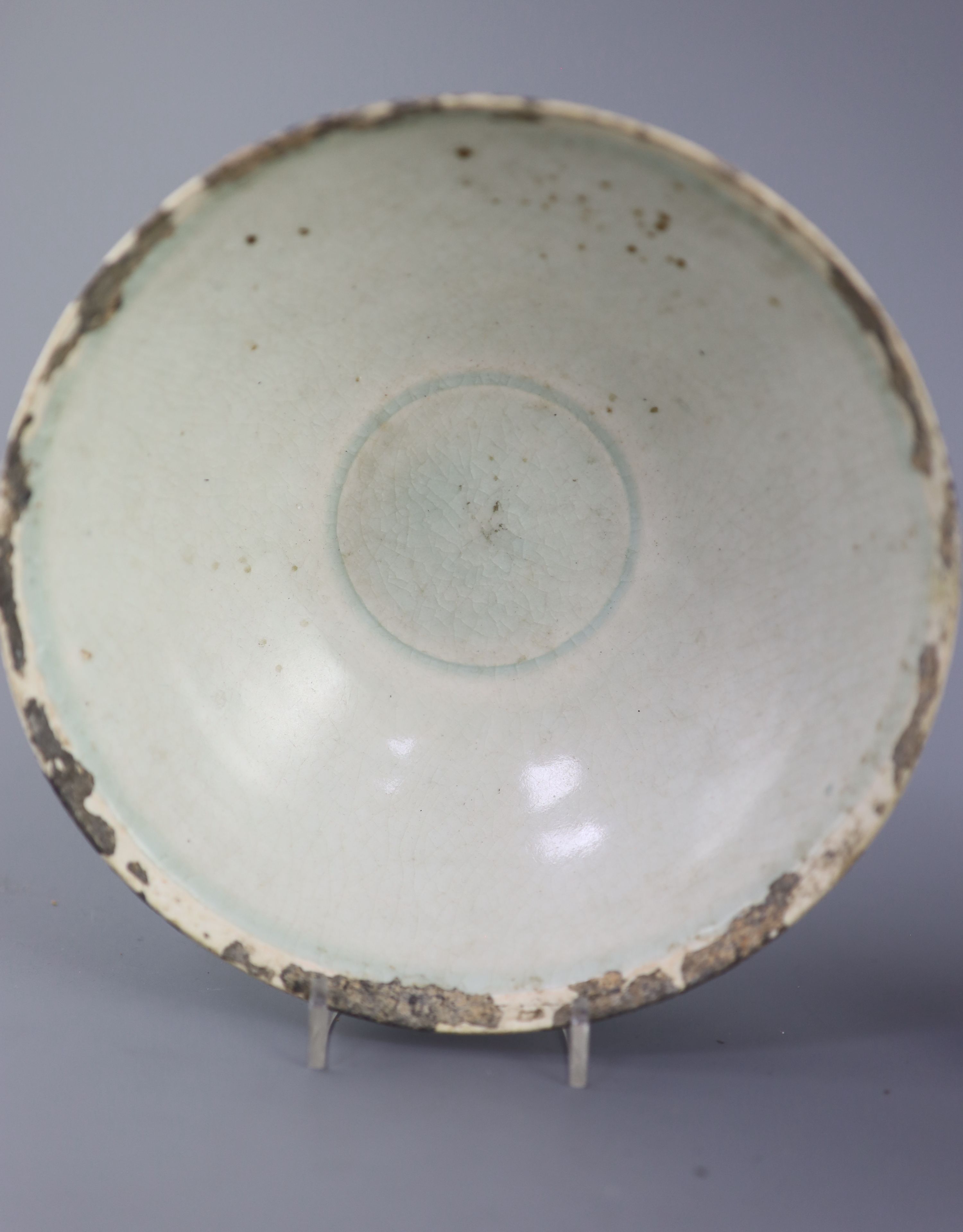 Two Chinese Qingbai bowls, Song dynasty, 17.7 and 17.8cm